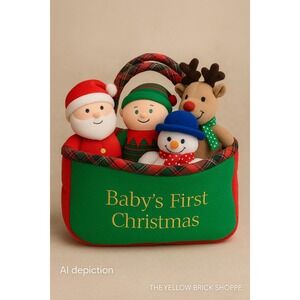 Baby's First Christmas Toy Bag with 5 Stuffed Figures